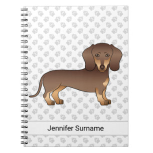 Chocolate und Braune Kurzhaar-Dachshund & Text Notizblock