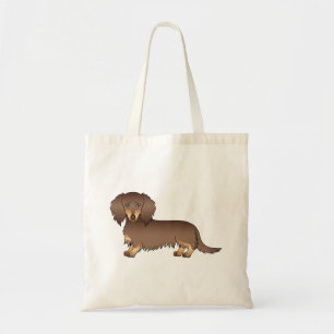 Chocolate- und Lohbrauner Langhaar-Dachshund-Caric Tragetasche