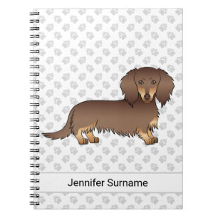 Chocolate- und Lohfarbener Langhaar-Dachshund Hund Notizblock