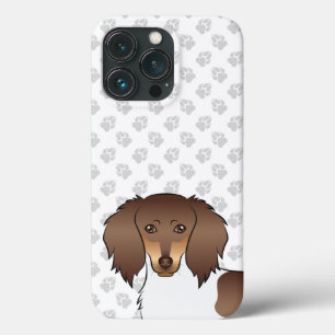 Chocolate- und Lohfarbener Schecken Langhaar-Dacke Case-Mate iPhone Hülle