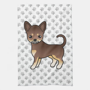 Chocolate- und Tan-Farbiger Glatthaar-Chihuahua-Hu Geschirrtuch