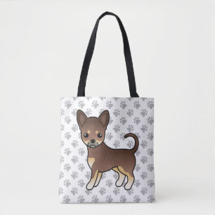Chocolate- und Tan-Fell-Chihuahua-Hund & Pfoten Tasche