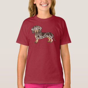 Chocolate und Tan getüpfelt glatthaariger Dachshun T-Shirt