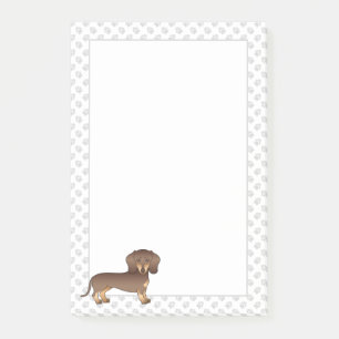 Chocolate und Tan Kurzhaar-Dachshund & Pfoten Post-it Klebezettel