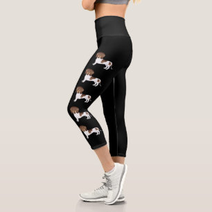 Chocolate- und Tan Pied Kurzhaar Dachshund Hunde Capri Leggings