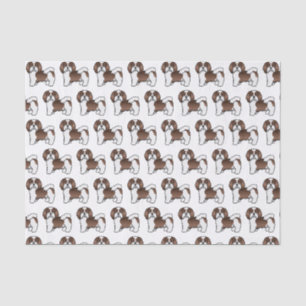 Chocolate- und Weißer Havanese Cartoon-Hund-Muster Seidenpapier
