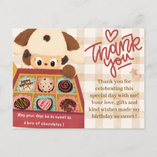 Chocolate-Welpen-Dankeskarten | Süßer Geburtstag Postkarte