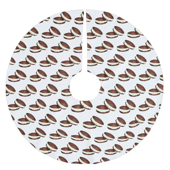 Chocolate Whoopie Pie Dessert PA Dutch Mainfood Polyester Weihnachtsbaumdecke (Vorderseite)