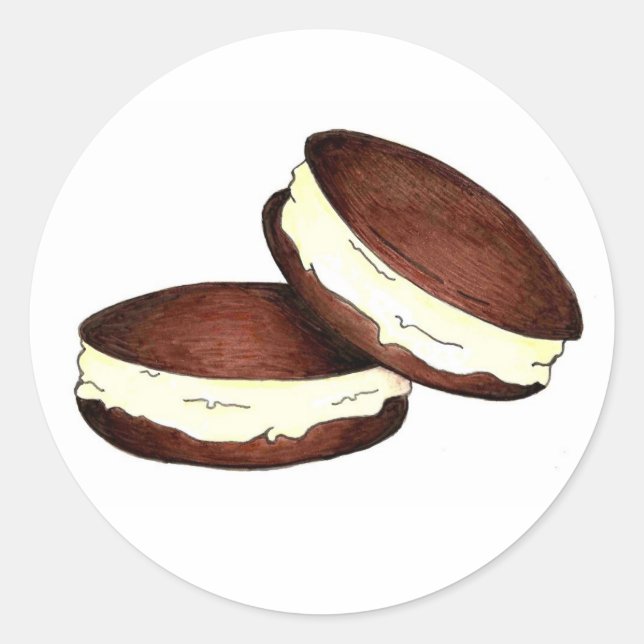 Chocolate Whoopie Pie PA Dutch Dessert Feinschmeck Runder Aufkleber (Vorderseite)