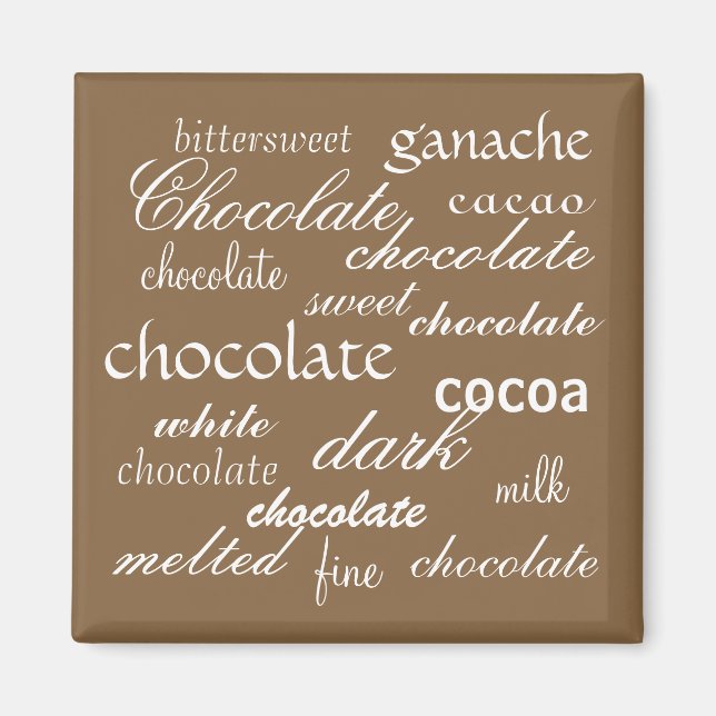 Chocolate Word Collage Magnet (Vorne)