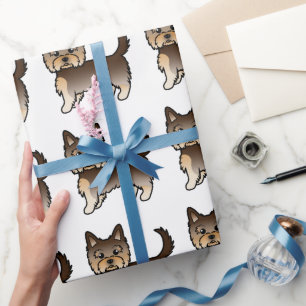 Chocolate Yorkshire Terrier Niedlich Dog Pattern Geschenkpapier