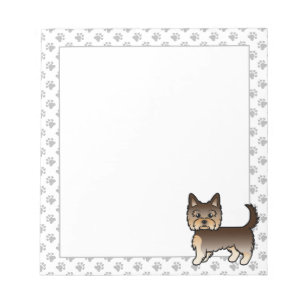 Chocolate Yorkshire Terrier Yorkie Cartoon Dog Notizblock