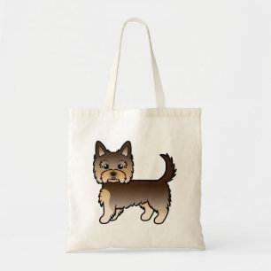 Chocolate Yorkshire Terrier Yorkie Cartoon Hund Tragetasche