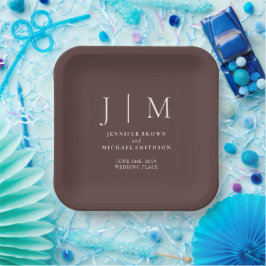 Chocolatebraun Minimal Formal Modernistisch Pappteller