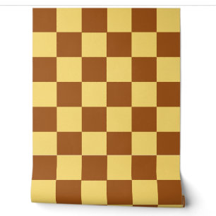 Chocolatebraun und Buttergelb Retro-Tapete Tapete