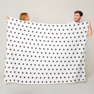 Chocolatebraun-weißes Retro-Polka-Punkt-Muster Fleecedecke