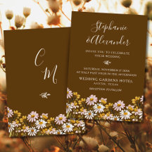 Chocolatebraune Whimsical-Wildblumen-Hochzeit
