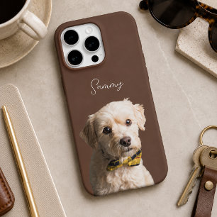 Chocolatebrauner moderner Hund Foto- und Schriftna iPhone 16 Pro Hülle