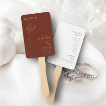 Chocolatebraunes minimalistisches Hochzeitsprogram