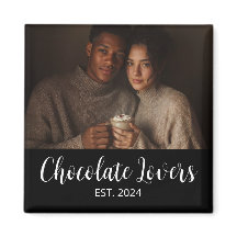 Chocolateliebhaber-Paar Etabliert Foto-Geschenk