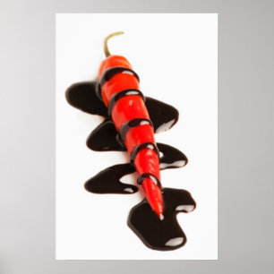 Chocolateüberzogene Jalapeno-Pfeffer Poster Druck