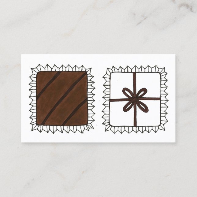 Chocolatier Chocolate Shop Candy Store Bons Visitenkarte (Vorderseite)