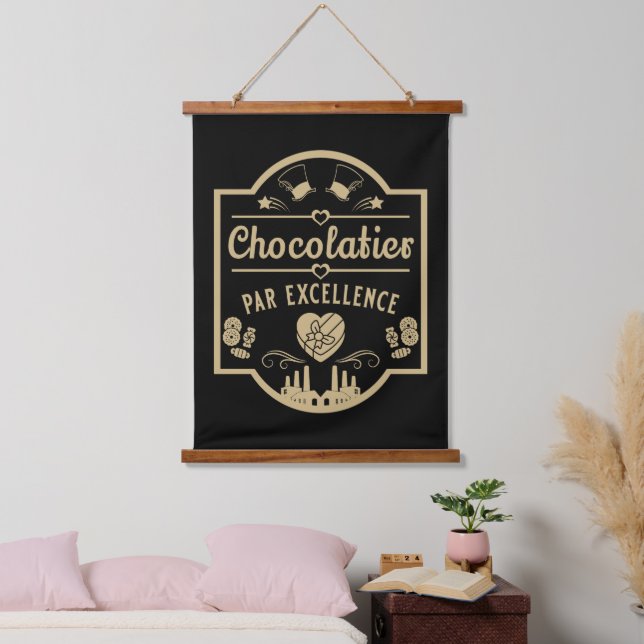 Chocolatier Maker Wandteppich Mit Holzrahmen (Schlafzimmer)