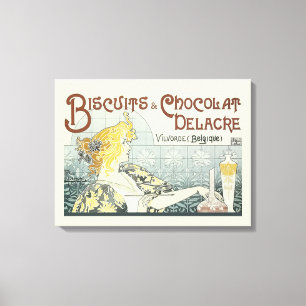Chocoloate Art Nouveau Frau Leinwanddruck