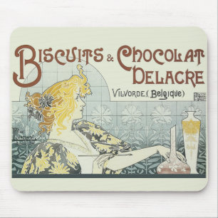Chocoloate Art Nouveau Frau Mousepad