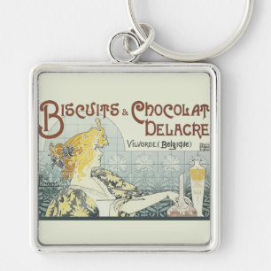 Chocoloate Art Nouveau Frau Schlüsselanhänger