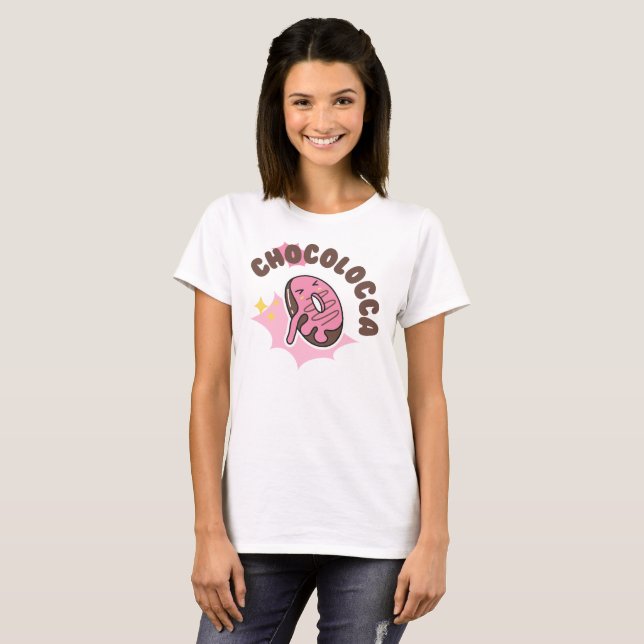 Chocolocca (verrückt nach Schokolade mit Donuts) T-Shirt (Vorne ganz)