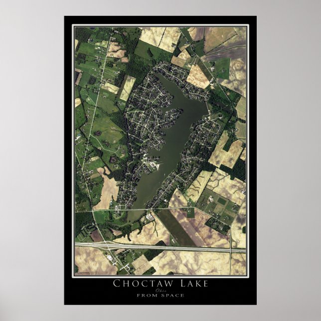 Choctaw Lake Ohio Satellite Poster Karte (Vorne)