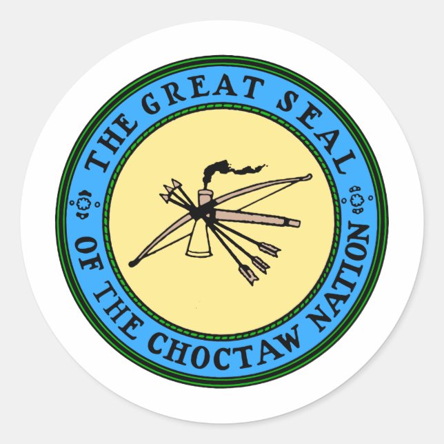 Choctaw Nation Siegel Runder Aufkleber (Vorderseite)