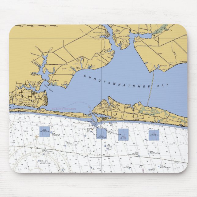 Choctawhatchee Bucht, FLseediagramm Mousepad (Vorne)