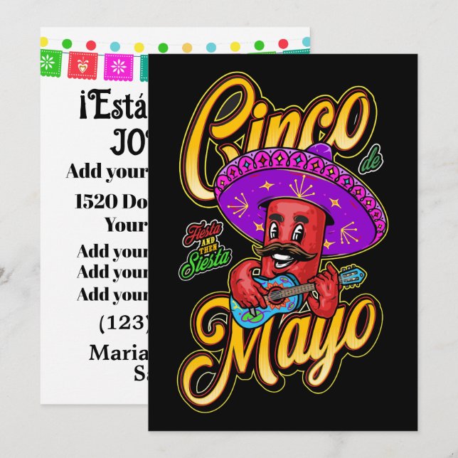 Choice Cinco de Mayo herunterladen Einladung (Vorne/Hinten)