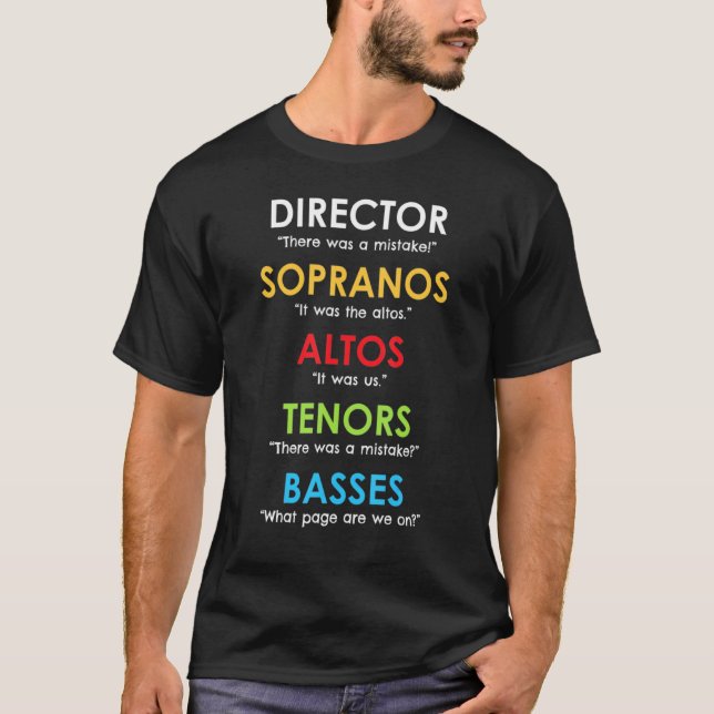 Choir Director Present Orchestra Soprano Alto Teno T-Shirt (Vorderseite)