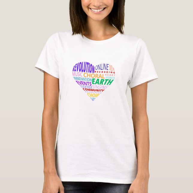 Choir of the Earth Word Cloud Colour T-Shirt (Vorderseite)