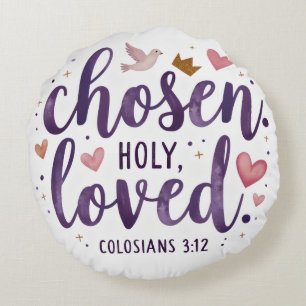 Choisi Saint Aimé   Coussin Rond Verset Biblique