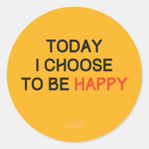 Choisissez d'être Happy Affirmation Sticker Jaune