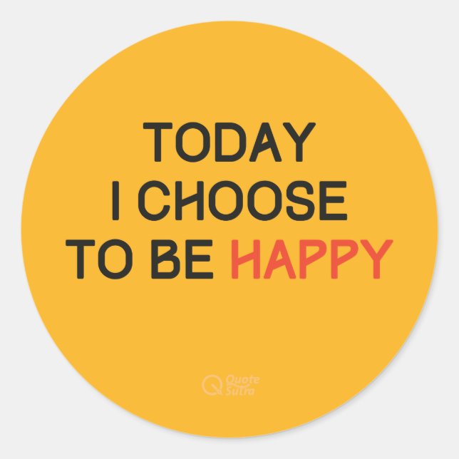 Choisissez d'être Happy Affirmation Sticker Jaune (Devant)