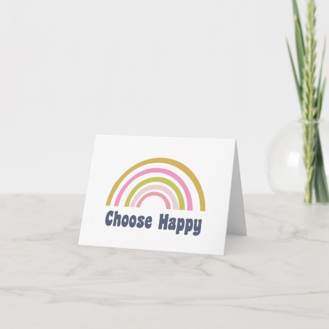 Choisissez Happy Cute Retro Rainbow Inspirational (Devant)