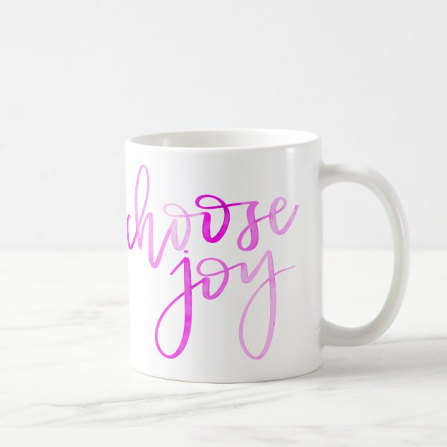 Choisissez la tasse de calligraphie de joie - rose (Droite)
