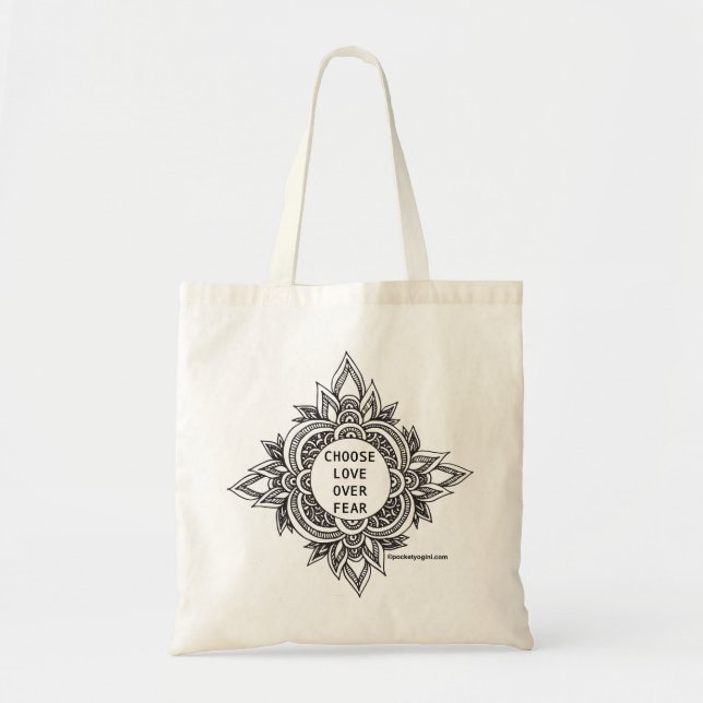 Choisissez le sac d'épicerie de mandala d'amour (Devant)