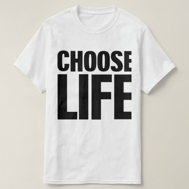 Choisissez le T-shirt de la vie (copie noire) (Design devant)