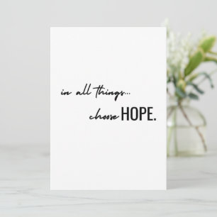 choisissez l'espoir. en toutes choses. Cartes de c