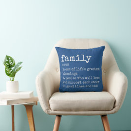Choisissez votre Coussin de famille couleur bleue 