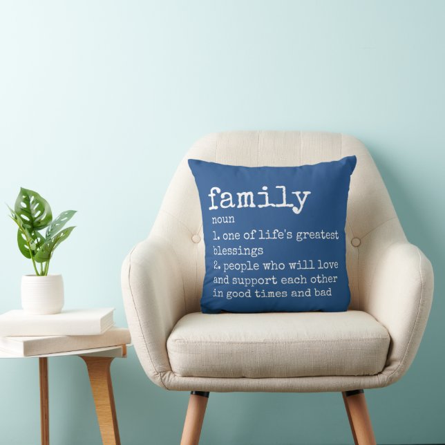 Choisissez votre Coussin de famille couleur bleue  (Chaise)
