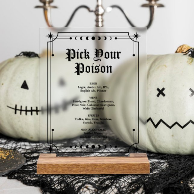 Choisissez votre poison Halloween barre Mariage (Créateur téléchargé)