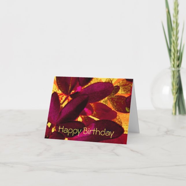 Choisya Autumn "Happy Birthday" - Notizkarte Karte (Vorderseite)