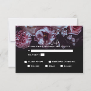 Choix de dîner pour RSVP pour le mariage floral et